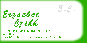 erzsebet czikk business card